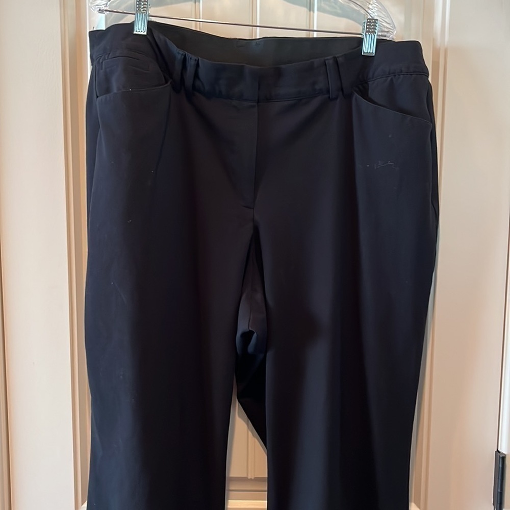 LANE Bryant stretch waist black wide leg dress pants staple classic size 22L